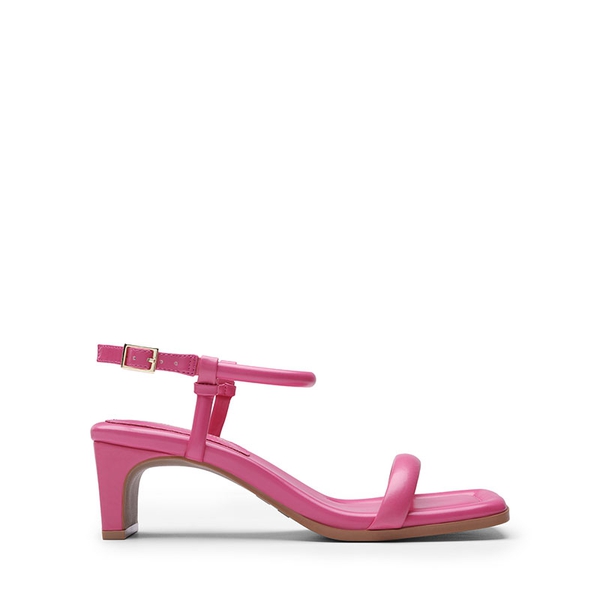 [Wonder Cloud] Hera One-strap Square Toe Rectangular Heel Sandals - HOT PINK - 2